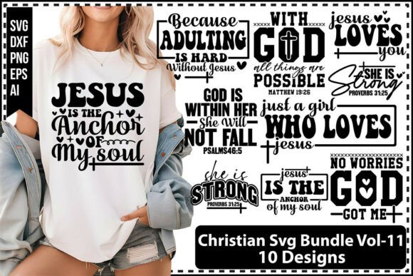 Christian SVG Bundle Vol-11: Graphics & T-Shirt Designs