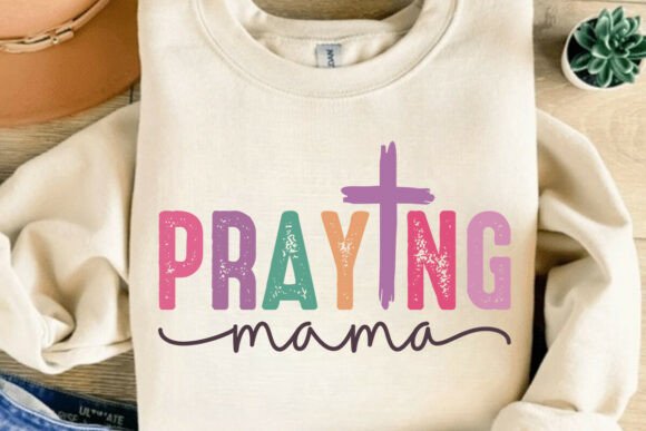 Praying Mama SVG Graphics for T-Shirt Designs