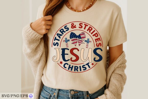Stars Stripes and Jesus Christ SVG PNG